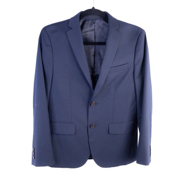 LRL Ralph Lauren Boys 12R Suit Blue Solid Two Button Double Vented - Picture 2 of 16